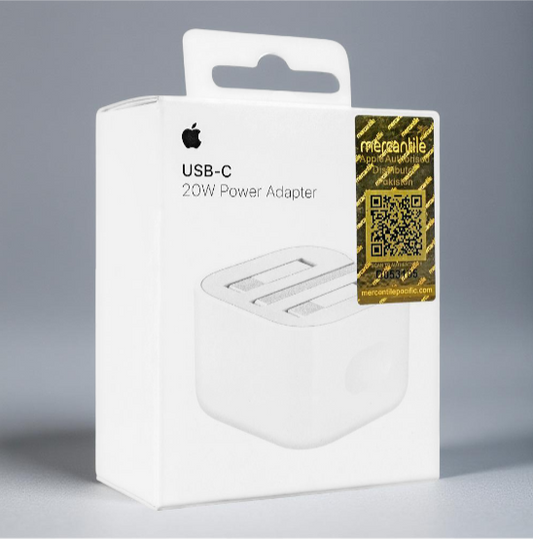 Apple 20W Power Adapter 3 Pin USB-C (Original) + USB-C To Lightning Cable 1 Meter (Original)