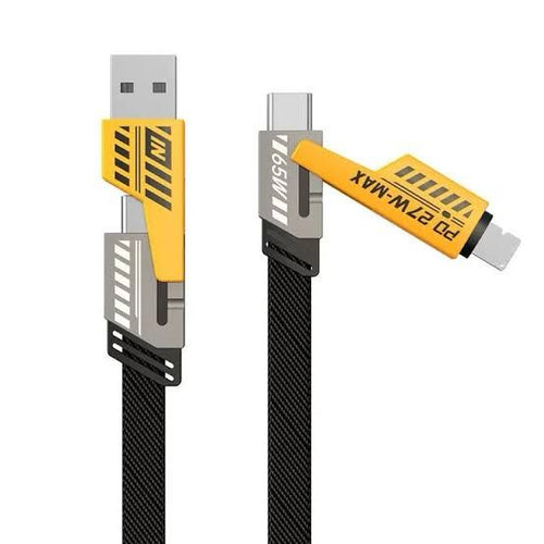 65W Fast Charging Cable 4 in 1 Silver Metal (Original)